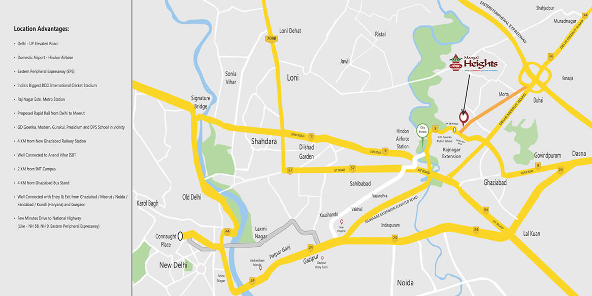 location map of Mangal Heights